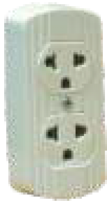 KBA-035 Tomacorriente de sobreponer modelo universal 15 amp. 220v L-T blanco - marfil 2